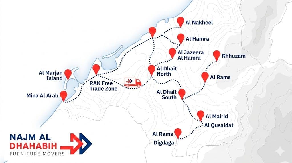 ras al khaimah areas map movers packers rak uae